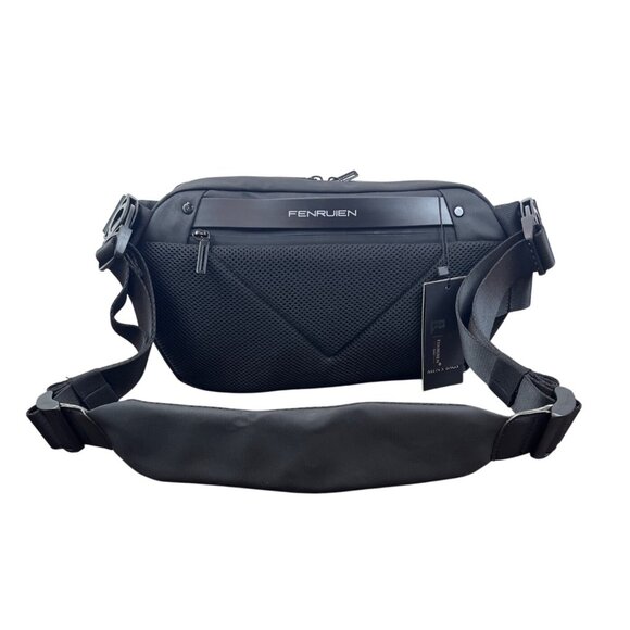 Fenruien Anti-Theft Sling Bag With USB Charging Port For Men Black Size M - New - Picture 7 of 15